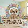 Personalized Classroom Welcome Wood Sign, Custom Teacher Door Hanger, Cute School Wall Decor, Back To School Appreciation Gift For Teachers - Style 22