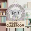 Personalized Classroom Welcome Wood Sign, Custom Teacher Door Hanger, Cute School Wall Decor, Back To School Appreciation Gift For Teachers - Style 5