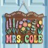 Personalized Classroom Welcome Wood Sign, Custom Teacher Door Hanger, Cute School Wall Decor, Back To School Appreciation Gift For Teachers - Style 9
