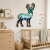 Personalized Deer Wood Name Sign For Nursery Wall Decor Custom Mountain Forest Wooden Nameplate For Baby Boy Room Woodland Animal Toddler Birthday - View 1