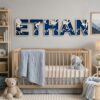 Personalized Dragon Wooden Name Sign For Boys Nursery Custom 3D Mountain Wood Name Wall Decor For Kids Room Unique Baby Shower Gift