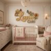 Personalized Floral Wood Name Sign For Baby Girl Nursery Custom Butterfly And Sunflower Wooden Wall Art Garden Theme Kids Room Decor New Baby Gift - View 3