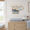 Personalized Helicopter Wood Name Sign For Nursery Wall Decor Custom Wooden Chopper Nameplate For Baby Boy Room Personalized Toddler Birthday Gift - View 2