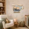 Personalized Helicopter Wood Name Sign For Nursery Wall Decor Custom Wooden Chopper Nameplate For Baby Boy Room Personalized Toddler Birthday Gift - View 4