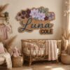 Personalized Magnolia Wooden Name Sign For Nursery Custom 3D Layered Floral Wood Name Wall Decor For Baby Girl Room Unique Baby Shower Gift - View 2
