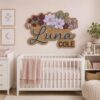 Personalized Magnolia Wooden Name Sign For Nursery Custom 3D Layered Floral Wood Name Wall Decor For Baby Girl Room Unique Baby Shower Gift - View 3