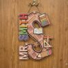 Personalized Math Teacher Classroom Sign, Custom Wooden Door Plaque With Teacher Name, School Wall Decor, Appreciation Gift For Back To School - Style 3