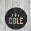 Personalized Math Teacher Classroom Sign, Custom Wooden Door Plaque With Teacher Name, School Wall Decor, Appreciation Gift For Back To School - Style 8