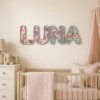 Personalized Mermaid Wooden Name Sign For Nursery Decor Custom Ocean Under The Sea Kids Room Wall Art Wooden Letters For Girls Bedroom