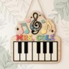 Personalized Music Teacher Name Wood Sign, Custom Music Classroom Wall Decor, Wooden Door Plaque, Teacher Appreciation Back To School Gift For School - Style 11