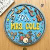 Personalized Music Teacher Name Wood Sign, Custom Music Classroom Wall Decor, Wooden Door Plaque, Teacher Appreciation Back To School Gift For School - Style 3