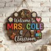 Personalized Music Teacher Name Wood Sign, Custom Music Classroom Wall Decor, Wooden Door Plaque, Teacher Appreciation Back To School Gift For School - Style 5