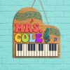 Personalized Music Teacher Name Wood Sign, Custom Music Classroom Wall Decor, Wooden Door Plaque, Teacher Appreciation Back To School Gift For School - Style 7