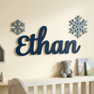 Personalized Nursery Name Wood Sign Custom Dreamy Sky Theme Wooden Wall Decor For Baby Room Kids Bedroom Over The Crib Newborn Shower Gift Boys Girls - Style 2