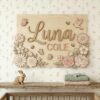 Personalized Nursery Name Wood Sign, Custom Nature Inspired Wooden Hanging Plaque For Baby Room, Kids Bedroom Wall Decor, Baby Shower Gift - Style 6