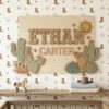 Personalized Nursery Name Wood Sign, Custom Nature Inspired Wooden Hanging Plaque For Baby Room, Kids Bedroom Wall Decor, Baby Shower Gift - Style 7