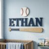 Personalized Nursery Name Wood Sign Custom Wooden Name Plaque Wall Decor For Baby Room Kids Bedroom Over The Crib Newborn Baby Shower Gift For Boys - Style 2