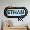 Personalized Nursery Name Wood Sign Custom Wooden Name Plaque Wall Decor For Baby Room Kids Bedroom Over The Crib Newborn Baby Shower Gift For Boys - Style 4