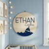 Personalized Nursery Name Wood Sign, Custom Wooden Wall Decor For Baby Room, Kids Bedroom Door Plaque, Newborn Baby Shower Gift For Boys And Girls - Style 1