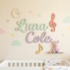 Personalized Nursery Name Wood Sign, Custom Wooden Wall Decor For Baby Room Or Kids Bedroom, Name Plaque, Baby Shower Gift For Boys Girls - Style 4