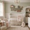 Personalized Rose And Daisy Wood Name Sign For Nursery Wall Decor Custom Floral Wooden Nameplate For Baby Girl Room Wildflower Toddler Birthday Gift - View 4
