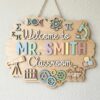 Personalized Science Teacher Door Sign, Custom Wooden Classroom Plaque For Science Room Decor, Teacher Appreciation Back To School Gift - Style 2