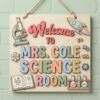 Personalized Science Teacher Name Wood Sign Custom Classroom Door Hanger Wooden Wall Decor For Science Room Back To School Teacher Appreciation Gift - Style 2