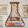 Personalized Science Teacher Name Wood Sign Custom Classroom Door Hanger Wooden Wall Decor For Science Room Back To School Teacher Appreciation Gift - Style 3