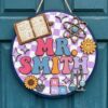 Personalized Science Teacher Name Wood Sign Custom Classroom Door Hanger Wooden Wall Decor For Science Room Back To School Teacher Appreciation Gift - Style 5