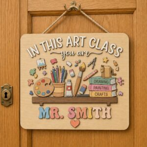 Personalized Teacher Door Signs, Art Classroom Custom Name Door Hanger, Back To School Decor, Welcome Sign, Appreciation Gift, Classroom Decoration - Style 1