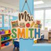 Personalized Teacher Door Signs Elementary Classroom Custom Name Door Hanger Back To School Decor Welcome Sign Appreciation Gift Classroom Decoration - Style 3