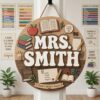 Personalized Teacher Door Signs English Classroom Custom Name Door Hanger Back To School Decor Welcome Sign Appreciation Gift Classroom Decoration - Style 1