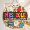 Personalized Teacher Door Signs English Classroom Custom Name Door Hanger Back To School Decor Welcome Sign Appreciation Gift Classroom Decoration - Style 3