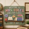 Personalized Teacher Door Signs English Classroom Custom Name Door Hanger Back To School Decor Welcome Sign Appreciation Gift Classroom Decoration - Style 4