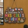 Personalized Teacher Door Signs, French Classroom Custom Name Door Hanger, Back To School Decor, Welcome Sign, Appreciation Gift, Classroom Decoration - Style 1