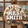 Personalized Teacher Door Signs, French Classroom Custom Name Door Hanger, Back To School Decor, Welcome Sign, Appreciation Gift, Classroom Decoration - Style 4