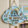 Personalized Teacher Door Signs Geography Classroom Custom Name Door Hanger Back To School Decor Welcome Sign Appreciation Gift Classroom Decoration - Style 1