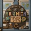 Personalized Teacher Door Signs Geography Classroom Custom Name Door Hanger Back To School Decor Welcome Sign Appreciation Gift Classroom Decoration - Style 5