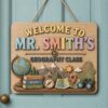 Personalized Teacher Door Signs Geography Classroom Custom Name Door Hanger Back To School Decor Welcome Sign Appreciation Gift Classroom Decoration - Style 6
