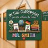 Personalized Teacher Door Signs, German Classroom Custom Name Door Hanger, Back To School Decor, Welcome Sign, Appreciation Gift, Classroom Decoration - Style 2