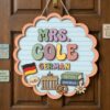 Personalized Teacher Door Signs, German Classroom Custom Name Door Hanger, Back To School Decor, Welcome Sign, Appreciation Gift, Classroom Decoration - Style 3