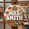 Personalized Teacher Door Signs, German Classroom Custom Name Door Hanger, Back To School Decor, Welcome Sign, Appreciation Gift, Classroom Decoration - Style 4