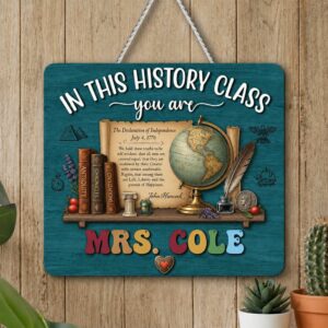 Personalized Teacher Door Signs History Classroom Custom Name Door Hanger Back To School Decor Welcome Sign Appreciation Gift Classroom Decoration - Style 2