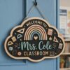Personalized Teacher Door Signs, Math Classroom Custom Name Door Hanger, Back To School Decor, Welcome Sign, Appreciation Gift, Classroom Decoration - Style 1