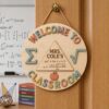 Personalized Teacher Door Signs, Math Classroom Custom Name Door Hanger, Back To School Decor, Welcome Sign, Appreciation Gift, Classroom Decoration - Style 10