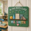 Personalized Teacher Door Signs, Math Classroom Custom Name Door Hanger, Back To School Decor, Welcome Sign, Appreciation Gift, Classroom Decoration - Style 3