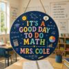 Personalized Teacher Door Signs, Math Classroom Custom Name Door Hanger, Back To School Decor, Welcome Sign, Appreciation Gift, Classroom Decoration - Style 4