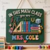 Personalized Teacher Door Signs, Math Classroom Custom Name Door Hanger, Back To School Decor, Welcome Sign, Appreciation Gift, Classroom Decoration - Style 5