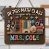Personalized Teacher Door Signs, Math Classroom Custom Name Door Hanger, Back To School Decor, Welcome Sign, Appreciation Gift, Classroom Decoration - Style 6