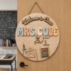 Personalized Teacher Door Signs, Math Classroom Custom Name Door Hanger, Back To School Decor, Welcome Sign, Appreciation Gift, Classroom Decoration - Style 8